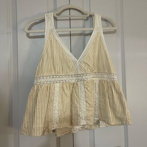 American Eagle Pinstripe Tank Peplum